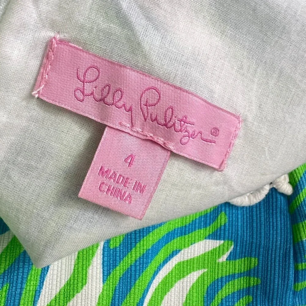Lilly Pulitzer  Limeade Roar of the Jungle  Liz Shift Dress Size 4 - Picture 5 of 10